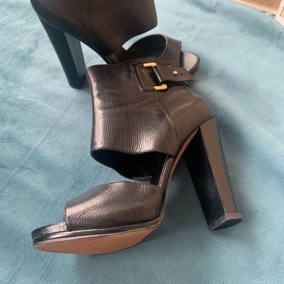 Nine West Leather Open Toe Boots 7.5‎ - Picture 1 of 14